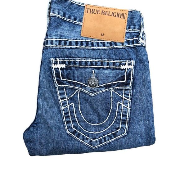 True Religion Jeans Size 29 RICKY Relaxed Straight Blue - Picture 7 of 10